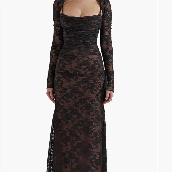 House of CB Black Lace Corset Dress - Picture 1 of 12